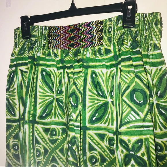 Anthro Skirt Vanessa Virginia Batik Green Size 12 - Picture 3 of 6